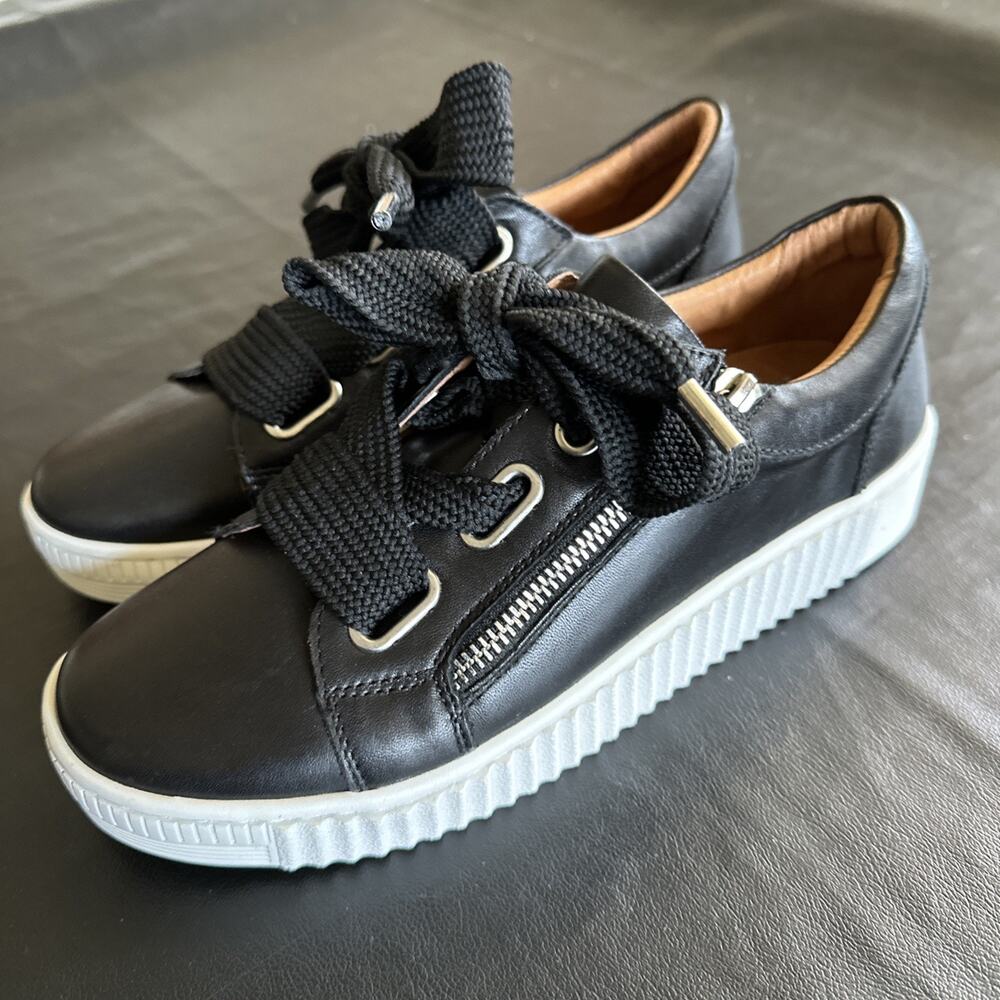 EOS Melbourne Jovi Leather Sneaker Women's 38 7.5 Black White Shoe 875